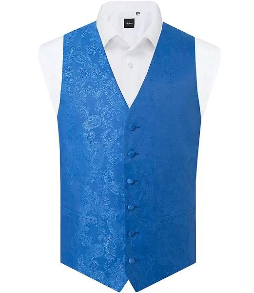 Dobell Royal Blue Paisley Vest