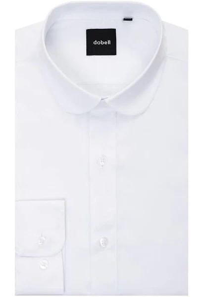 Dobell White Penny Collar Shirt