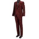 Dolce & Gabbana - Baroque Jacquard Suit Jacket Waistcoat Black Red 52