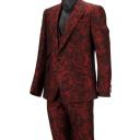 Dolce & Gabbana - Baroque Jacquard Suit Jacket Waistcoat Black Red 52