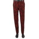 Dolce & Gabbana - Baroque Jacquard Suit Jacket Waistcoat Black Red 52