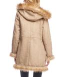 Donna Salyers Alpine Hooded Faux Suede Coat in Latte Large