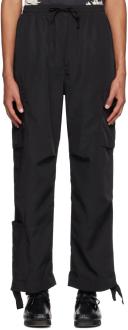 Double RAINBOUU Black Drawstring Cargo Pants
