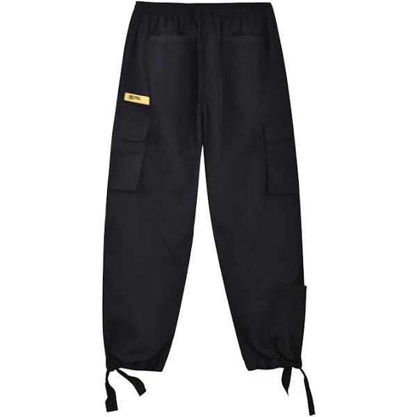 Double RAINBOUU Black Drawstring Cargo Pants