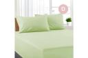 Double Size Pistachio Color Poly Cotton Fitted Sheet + Pillowcase