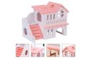 Double Storey Hamster Villa Wooden Hut House Woody Toy Glamping Accessories