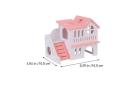 Double Storey Hamster Villa Wooden Hut House Woody Toy Glamping Accessories