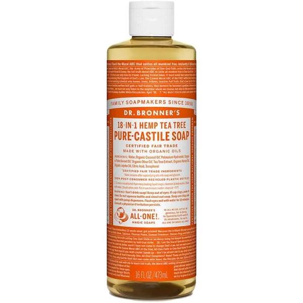 Dr. Bronners Tea Tree Castile Liquid Soap 470ml | Bath & Body