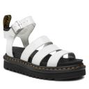 Dr Martens Blaire White Patent Lamper Sandals - Docs Gladiator Sandals
