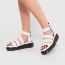 Dr Martens Clarissa Nappa Quad White Platform Sandals - Docs Shoes