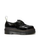 Dr Martens Womens 1461 Quad 3 Eye Shoes Distressed Patent Black Size 5