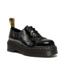 Dr Martens Womens 1461 Quad 3 Eye Shoes Distressed Patent Black Size 5