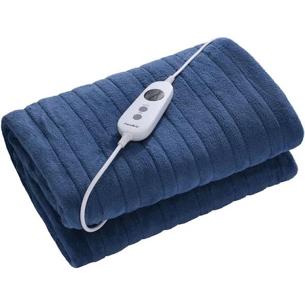 Dreamaker Coral Fleece Heated Throw - Classic Blue