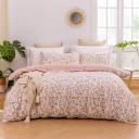 Dreamaker Cottage Flowers 100% Cotton Reversible Quilt Cover set-queen