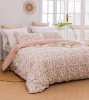 Dreamaker Cottage Flowers 100% Cotton Reversible Quilt Cover set-queen