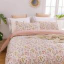 Dreamaker Cottage Flowers 100% Cotton Reversible Quilt Cover set-queen