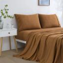 Dreamaker Micro Flannel Sheet Set Super King Bed Rust