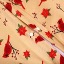 Dreamaker Printed Quilt Cover Set - Single Bed Tan Red Bird