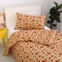 Dreamaker Printed Quilt Cover Set - Single Bed Tan Red Bird