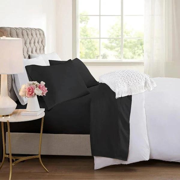 Dreamfields Queen Black Color 2000TC Cooling Bamboo Sheet Set