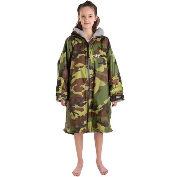 Dryrobe Advance Kids Long Sleeve Changing Robe - Camo/Grey