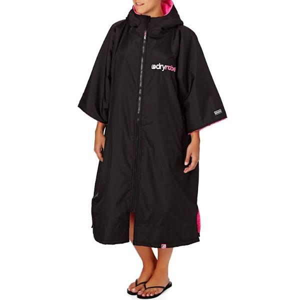 Dryrobe Advance Short Sleeve Changing Robe - Black Pink