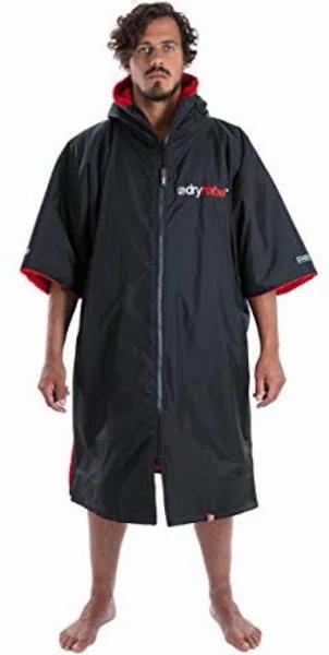 Dryrobe Advance Short Sleeve Changing Robe - Black Red