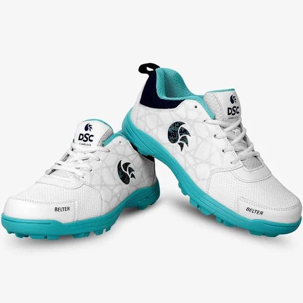DSC Belter Cricket Shoe - Green/White - Rubber Sole - Kids