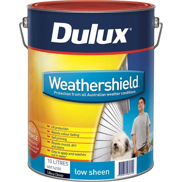Dulux Weathershield 10L Low Sheen Ultra Deep Exterior Paint