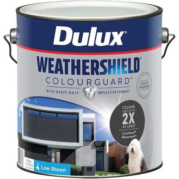 Dulux Weathershield ColourGuard Exterior Low Sheen Monument 4L