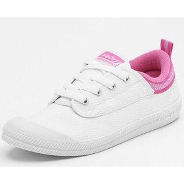 Dunlop Volleys Volley International Men's Sneakers Casual Lace Up Shoes Canvas [Colour: White/Pink] [Size: 4 UK (5US)]