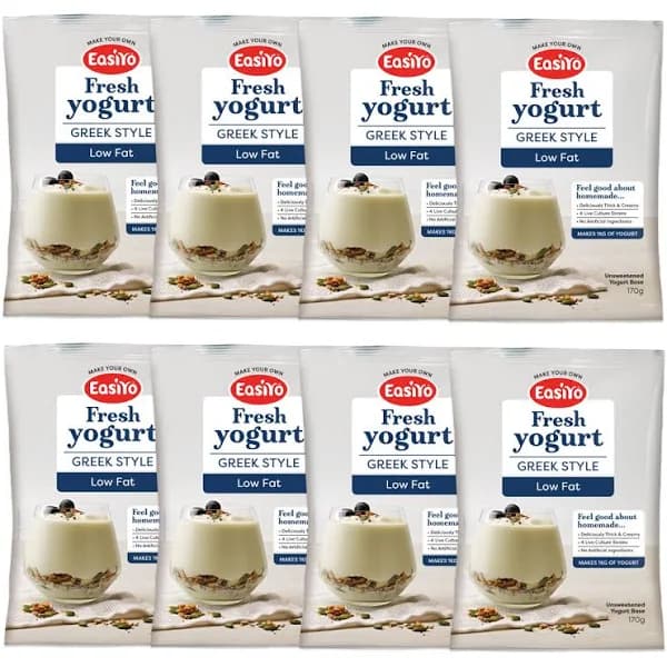 EasiYo Yogurt Mix, Greek Style Low Fat, 8 Count