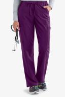 Easy Stretch by Butter-Soft Petite Drawstring Scrub Pants - L - Eggplant