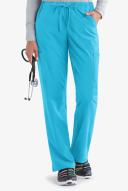 Easy Stretch by Butter-Soft Petite Drawstring Scrub Pants - M - Turquoise