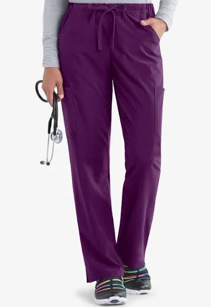 Easy Stretch by Butter-Soft Petite Drawstring Scrub Pants - XL - Eggplant