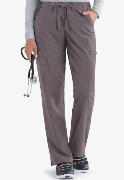 Easy Stretch by Butter-Soft Petite Drawstring Scrub Pants - XL - Grey Stone