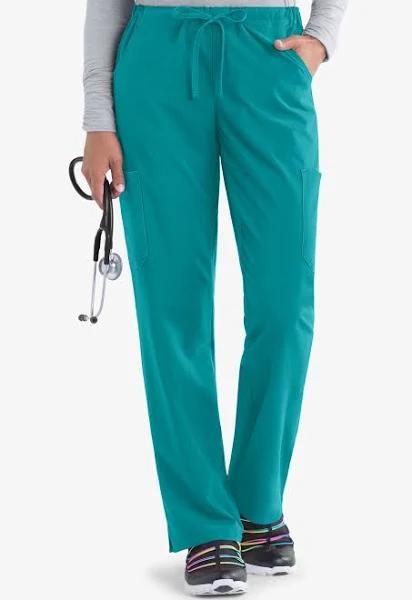 Easy Stretch by Butter-Soft Petite Drawstring Scrub Pants - XS - Teal