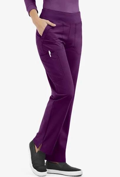 Easy Stretch by Butter-Soft Petite Sport Yoga Scrub Pants - 3x - Eggplant