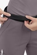 Easy Stretch by Butter-Soft Petite Sport Yoga Scrub Pants - 3x - Grey Stone w/ Black