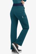 Easy Stretch by Butter-Soft Petite Sport Yoga Scrub Pants - XS - Caribbean Blue w/ Navy