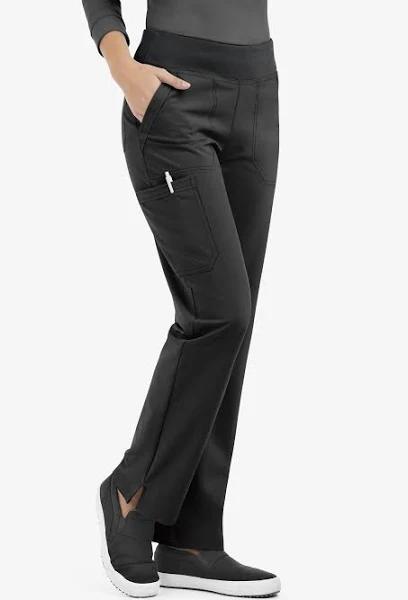 Easy Stretch by Butter-Soft Petite Sport Yoga Scrub Pants - XXS - Onyx Black