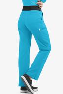 Easy Stretch by Butter-Soft Sienna Sport Yoga Scrub Pants - L - Turquoise w/ Black