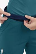 Easy Stretch by Butter-Soft Sienna Sport Yoga Scrub Pants - XS - Caribbean Blue w/ Navy