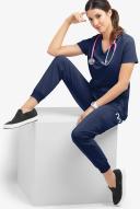 Easy Stretch by Butter-Soft Women's Joggers Scrub Pants - L - Navy