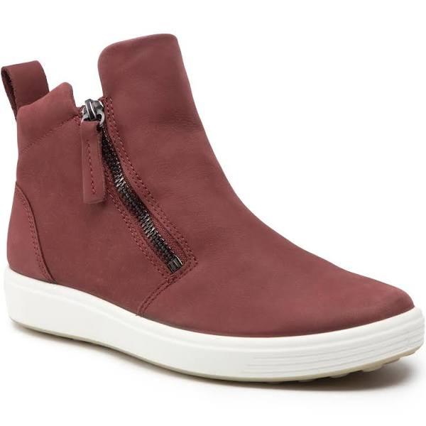 ECCO Soft 7 Zipped Ankle Boot in Dark Brown 36