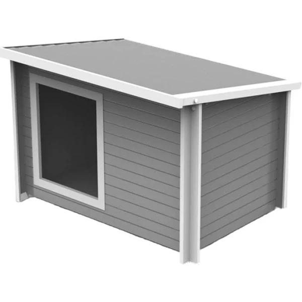 Ecoflex Rustic Lodge Dog Kennel Grey Medium