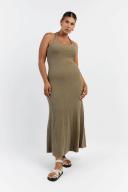 Eddison Knit Midi Dress in Moss Size XS by DISSH