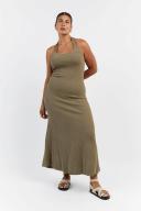 Eddison Knit Midi Dress in Moss Size XS by DISSH