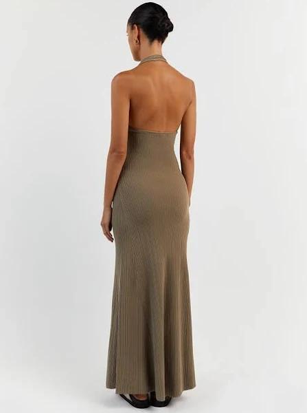 Eddison Knit Midi Dress in Moss Size XS by DISSH