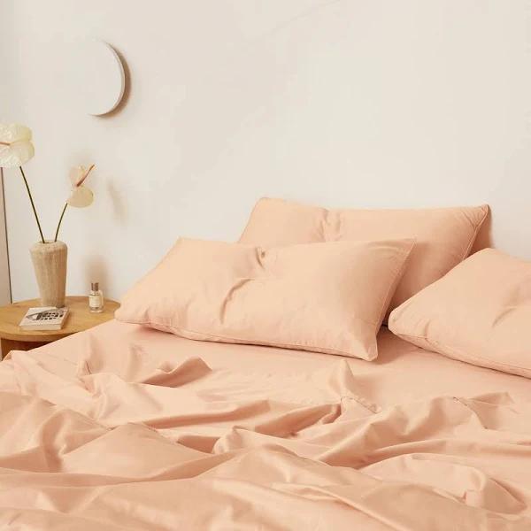 Eden Cotton | Soft Apricot Pillowcases | King Size / Set of 2 | Sheet Society